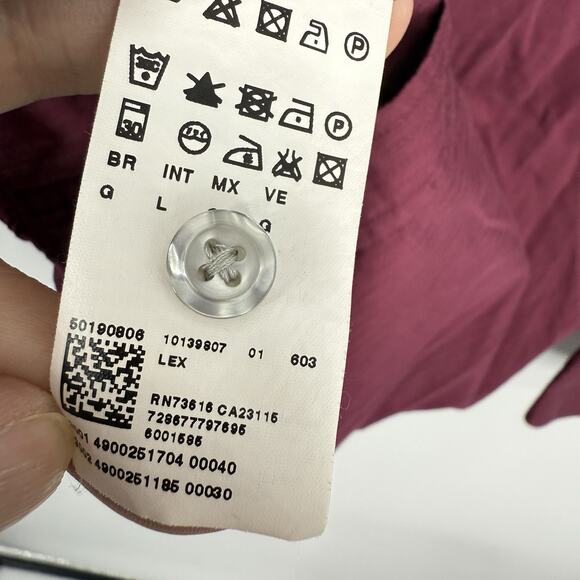 Hugo Boss Lex Button Up Shirt Mens Size Large Burgundy Cotton Long Sleeve - Picture 7 of 10